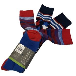 Snow Sport Socks Men Women 2 Pack Size LG Americana Blue Red Alpine Design NEW